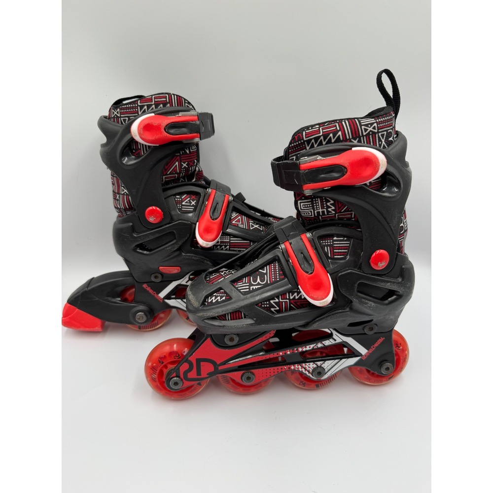 Roller Derby Inline Skates 5015-8497 Adjustable Black Red Kids 12-2 Synthetic